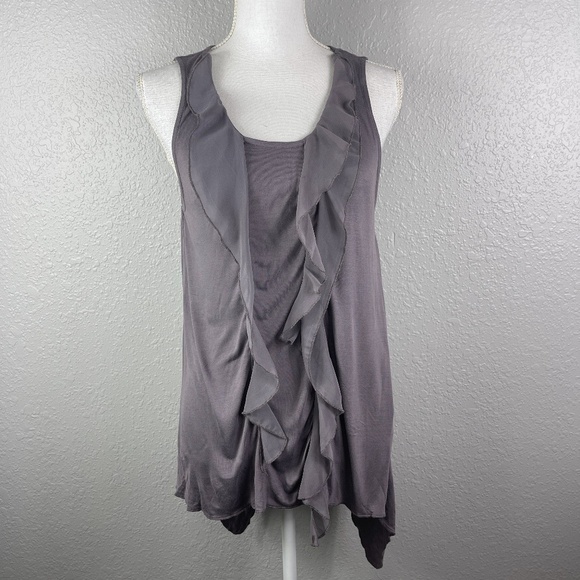 Lavender tank top with ruffle detail - Picture 1 of 9